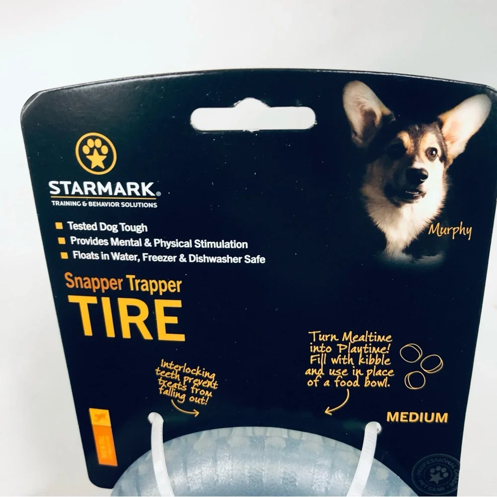 NEW STARMARK Snapper Trapper Tire Toy Dog Cat Medium Blue